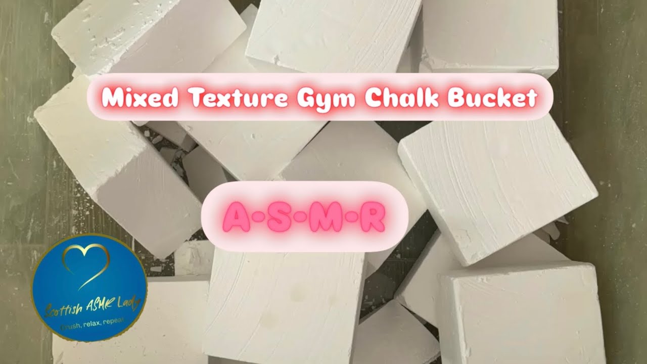 Mixed Texture Gym Chalk Bucket Crush ASMR | White Chalk Crush