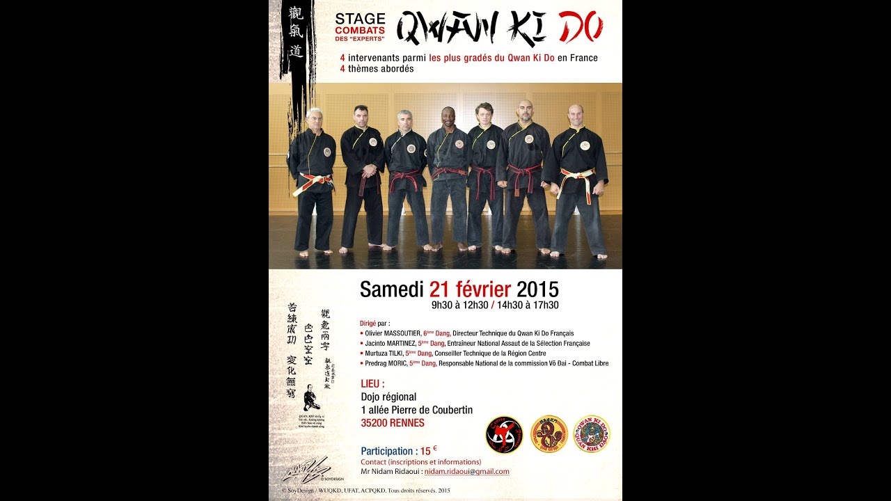 Stage des Experts en Qwan Ki Do à Rennes (Février 2015)