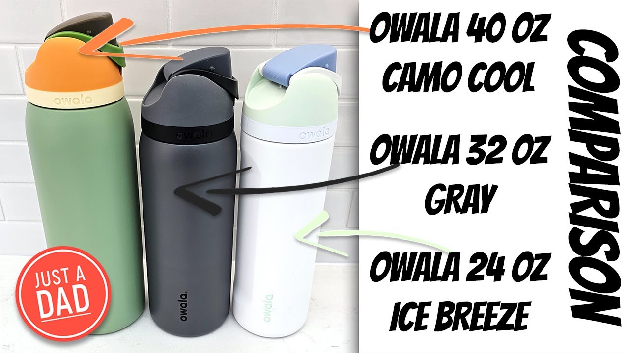 Owala Water Bottle Comparison Freesip with Straw 32 oz, vs 40 oz vs 24 oz How Big are They?