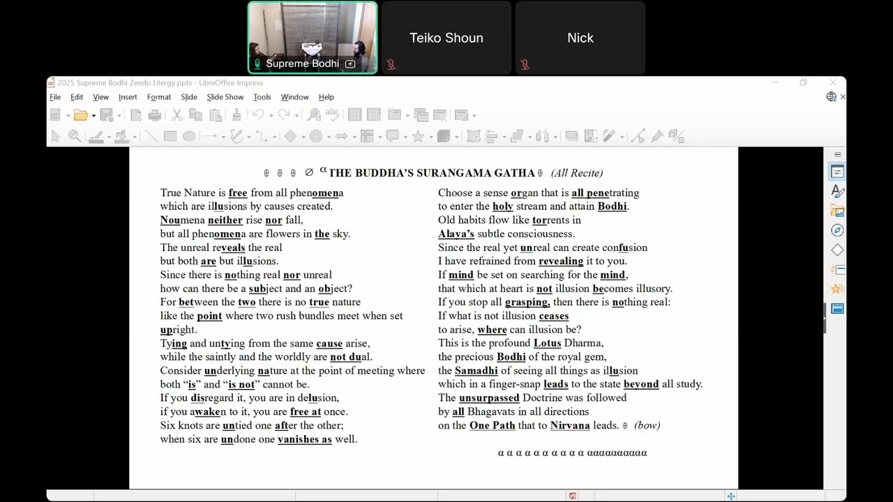 SBZ Liturgy and Dharma Talk 03/08/2026