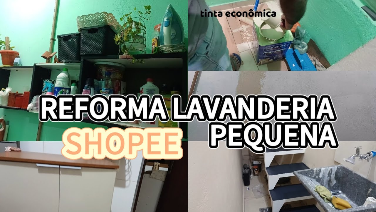 REFORMA LAVANDERIA PEQUENA GASTANDO POUCO | Parte 01 - Armário Pratic Shopee