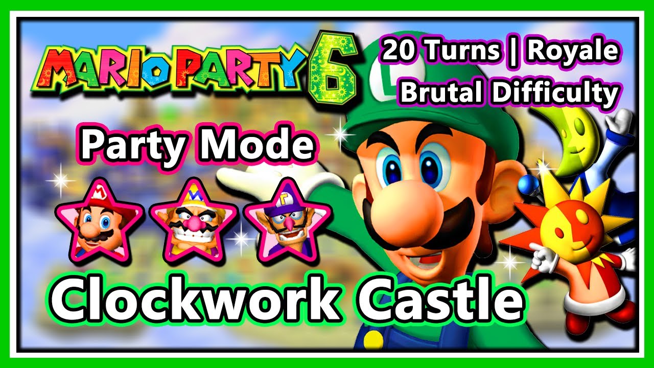 Mario Party 6 - 20 Turns | Royale | Luigi, Mario, Wario & Waluigi | Clockwork Castle (R)