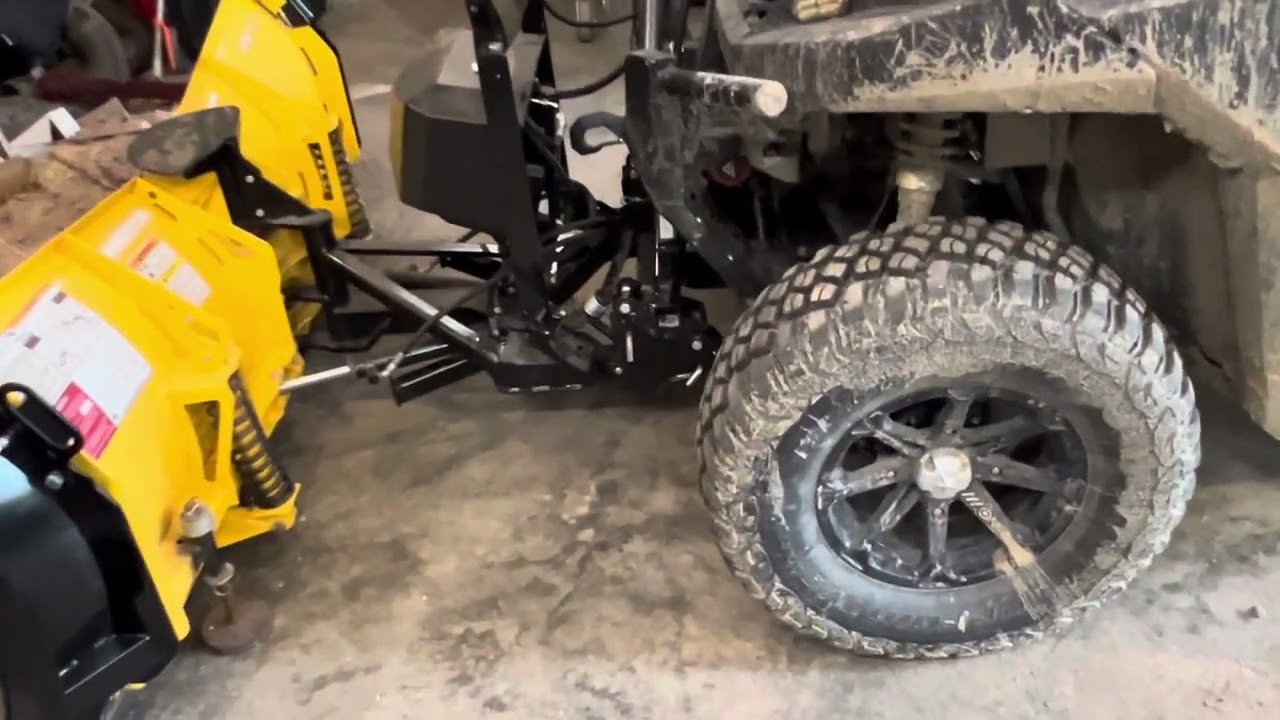 Fisher Trailblazer V Plow on Polaris Ranger Crew with Apple CarPlay Backup Camera