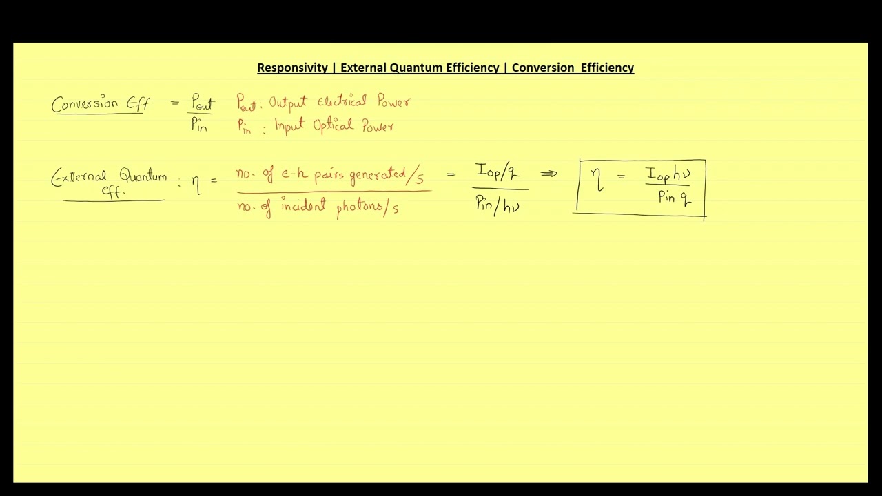 Conversion Efficiency | Quantum Efficiency | Responsivity | Competitive Exams | Lecture - 074