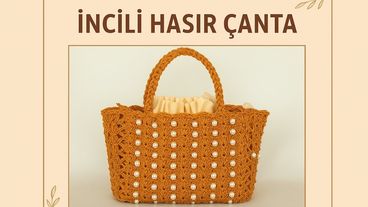 İNCİLİ HASIR ÇANTA 