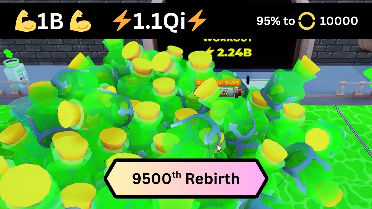 9500th Rebirth & Over 1B Strength and 1Qi Energy - Roblox Strongman Simulator
