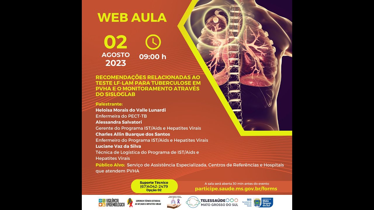 Web aula - Teste Lf-lam Para Tuberculose Em Pvha E O Monitoramento Através Do Sisloglab