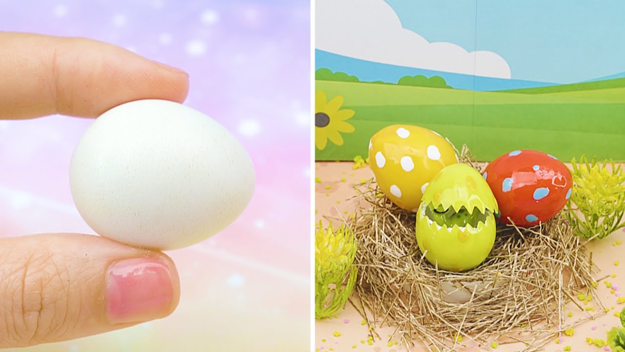 How to make Miniature Dinosaur Eggs | MINIATURE IDEAS FOR DOLLHOUSE | #Shorts