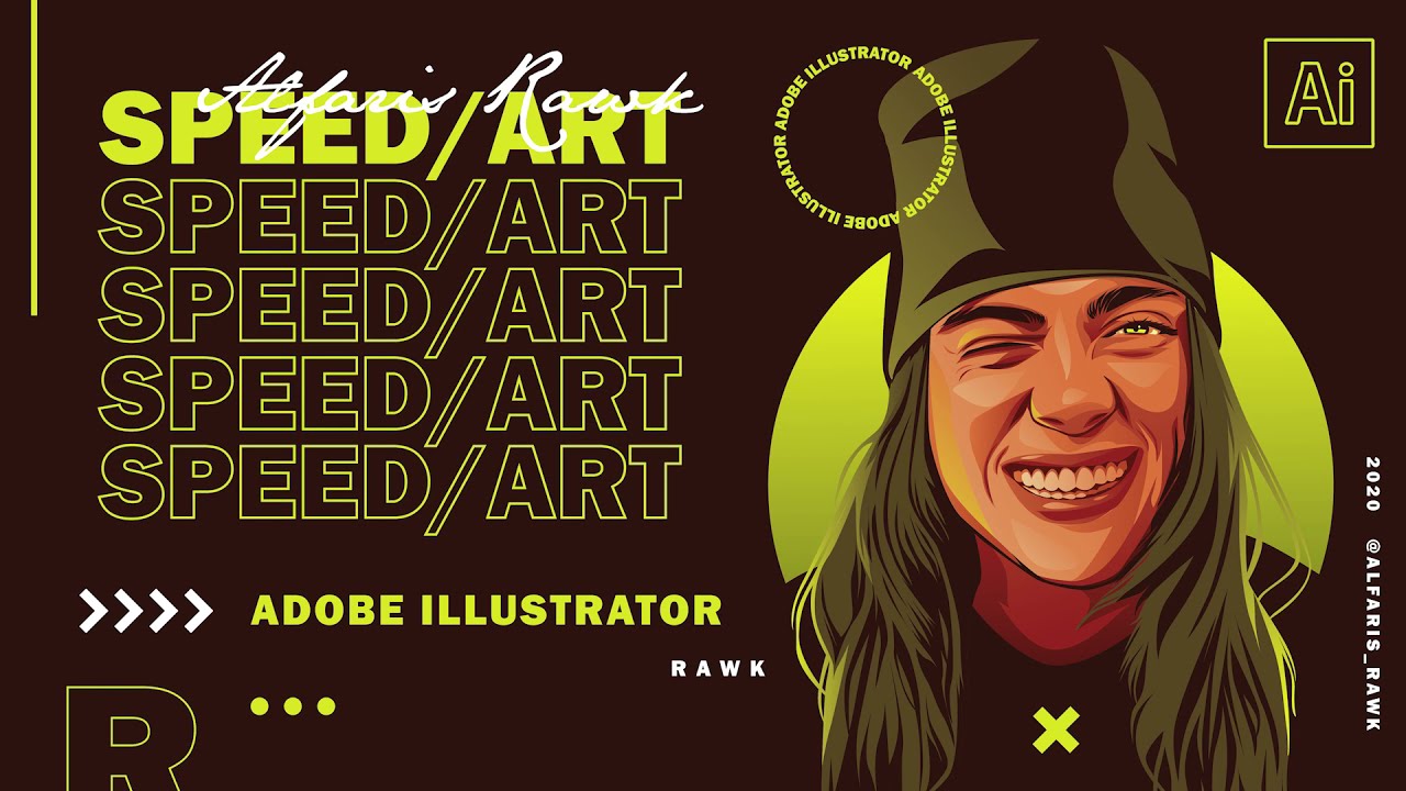 BELAJAR VECTOR, Speed Art - Membuat Vector Billie Eilish menggunakan Adobe Illustrator #BillieEilish