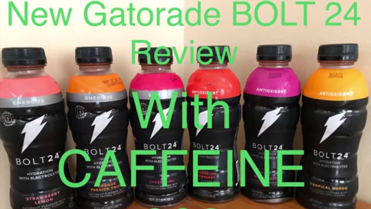 New Gatorade With CAFFEINE??? First Review/ Tasting of Gatorade Bolt 24 flavors now with caffeine
