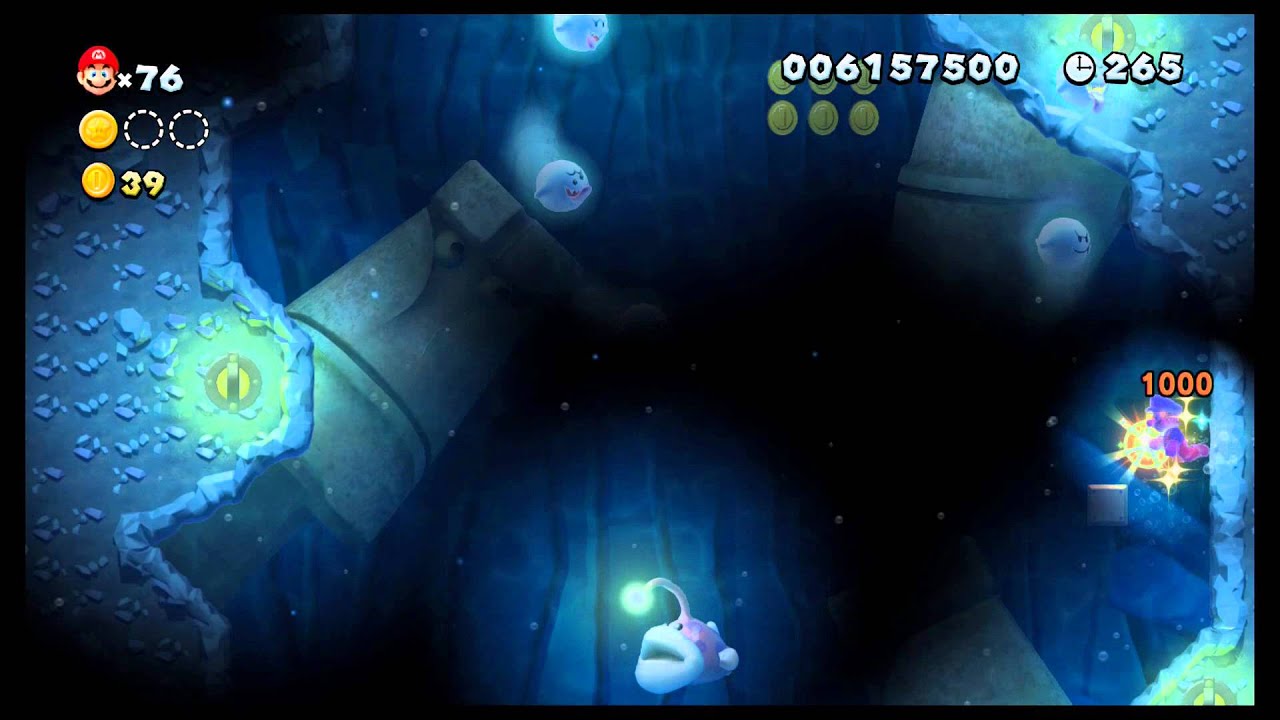 [WiiU] New Super Mario Bros U Mundo 5 (Jungla Sirope) Nivel 5 (Los espíritus del pantano) Normal