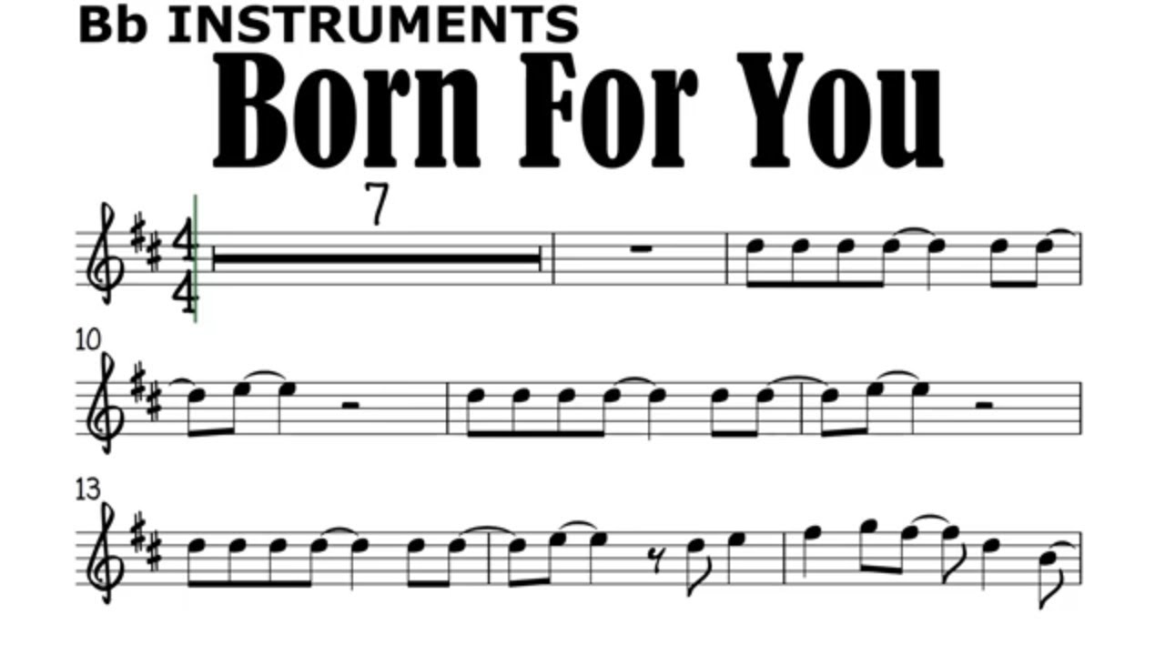 Born For You Bb Instruments Sheet Music Backing Track Play Along Partitura