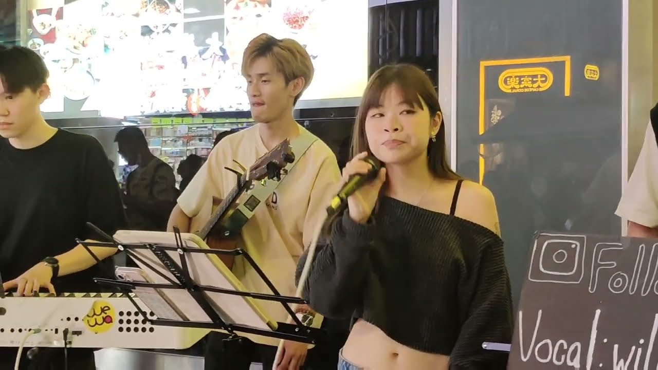 失憶蝴蝶-浮誇-Miss u Goodbye-戀愛腦之死-Let Go-深夜告別練習 (Cover by 愛琳 & William) @旺角雅蘭中心外Busking 2024.10.04