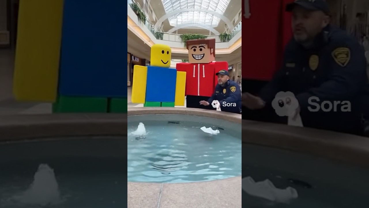 Noob PRANKS the Security Guard at the mall #funny #shorts #roblox