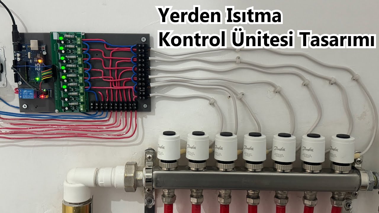 Yerden ısıtma otomasyon elektronik kontrol paneli | danfoss dijital termostat ve vana motoru