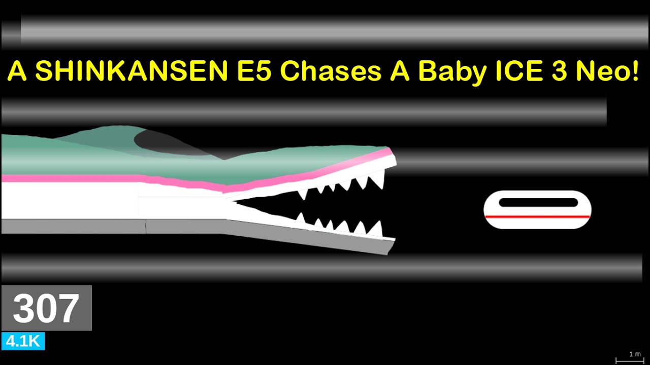 A baby ICE 3 Neo watches birds chirping near Kinnitzy but then gets chased by a SHINKANSEN E5!