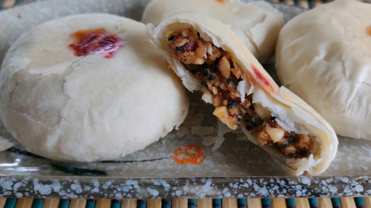 酥皮五仁月饼 健康版Puff pastry mooncakes with multi nuts filling