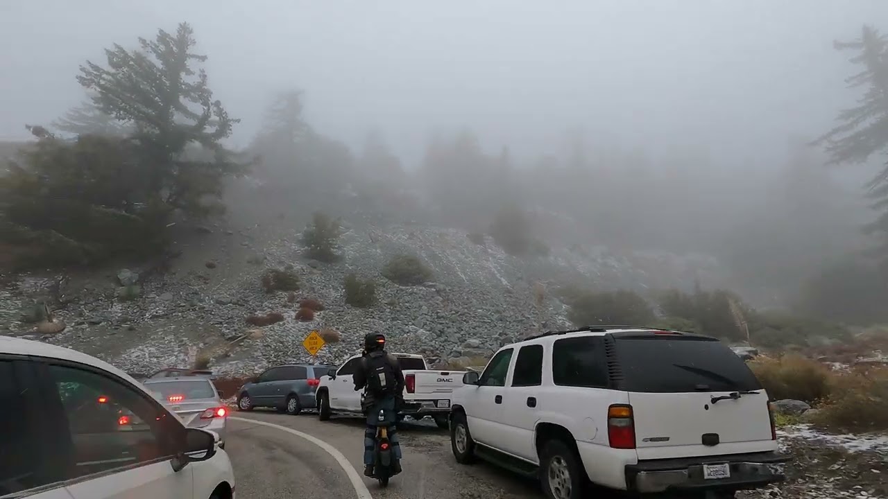 Inmotion V13 EUC Demo Ride Mt.Baldy in the snow