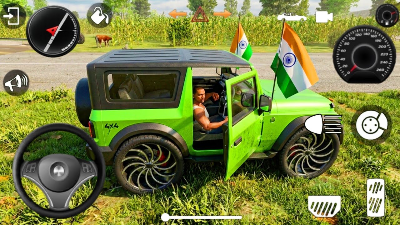 Modified Mahindra Green Thar Car Games: Indian Cars (Gadi Wala Game)  Car Game Android Gameplay 2026