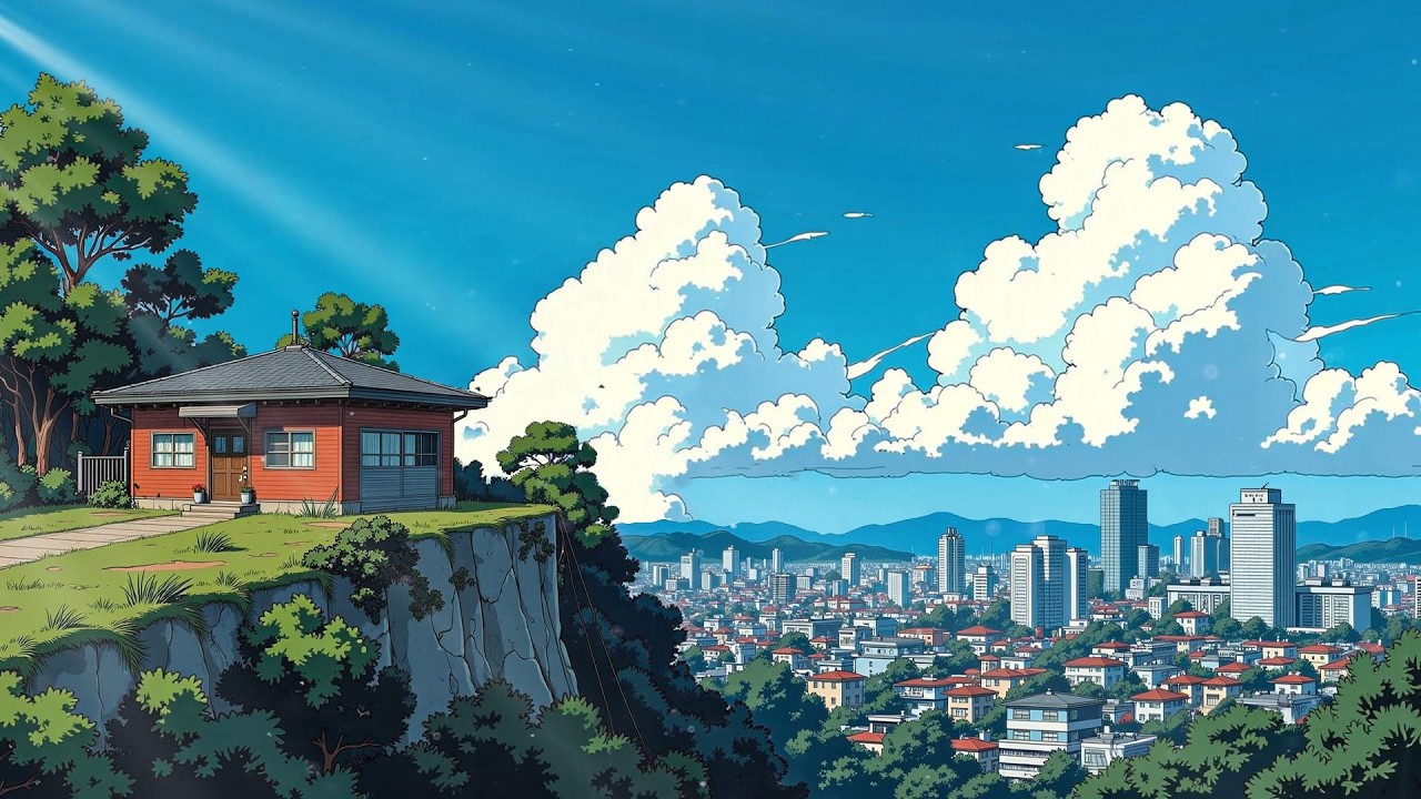 Sunny Hilltop House 🌤️ Lofi for Study & Work 🍃 Peaceful Daytime City View