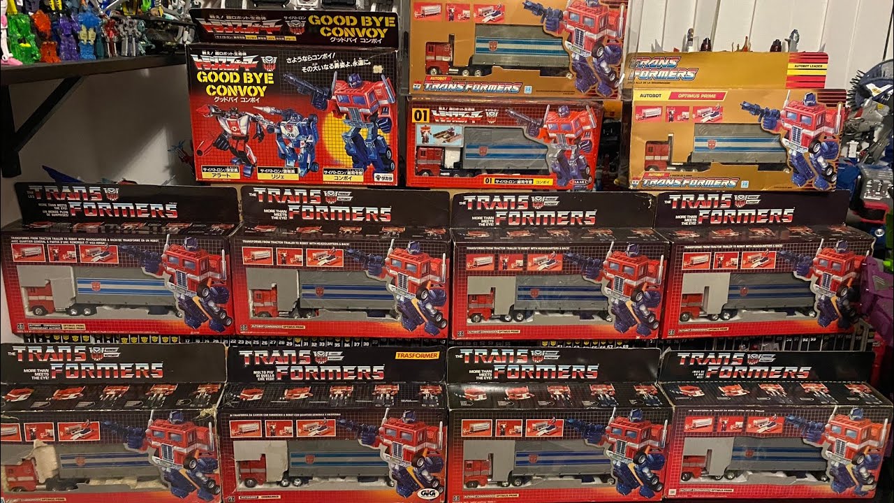 A guide and in depth review of G1 Optimus prime with 16 in hand variants from around the world. Box