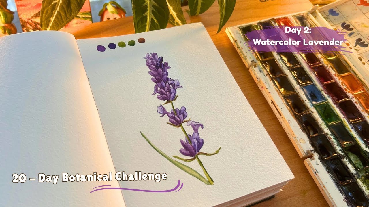 How to Paint a Lavender in Watercolor 🪻| Calm Real-Time Botanical Art