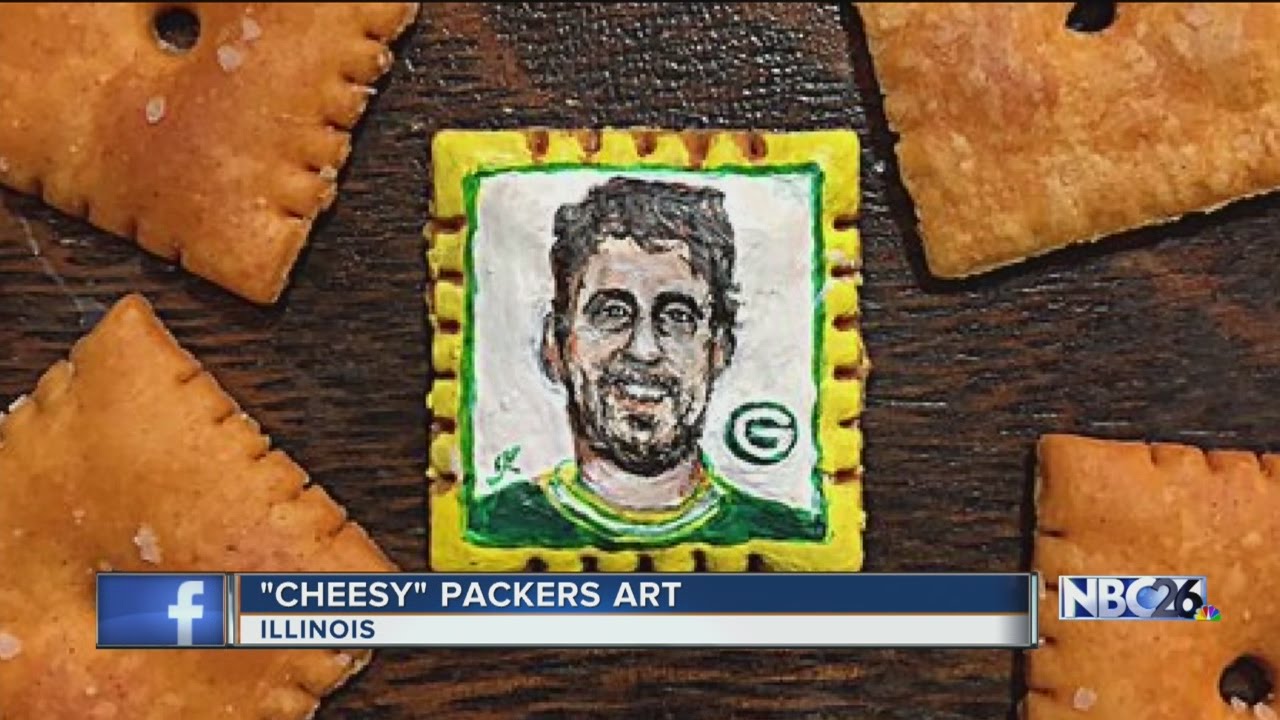 Artist paints Aaron Rodgers portrait on Cheez-It