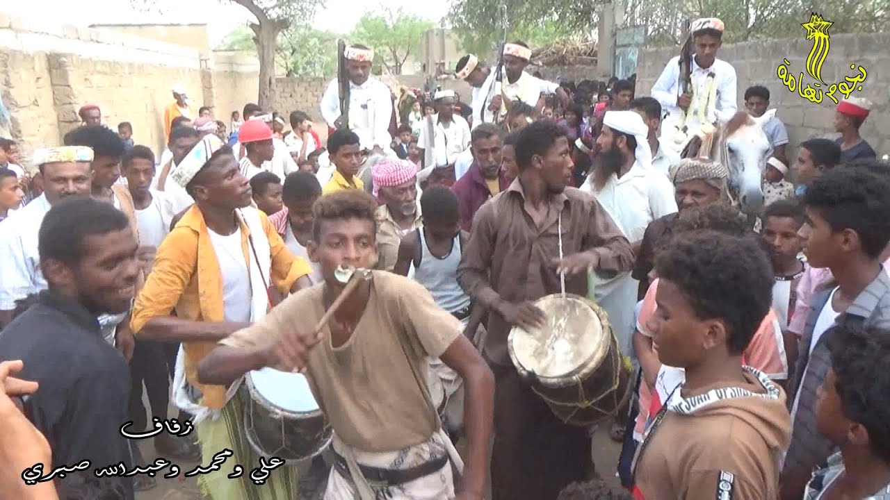 على ظهر الخيل وقرع الطبول يزف الإخوة علي ومحمد وعبدالله صبري غناء الفنان عبدالحافظ السعيدي بالمفصل