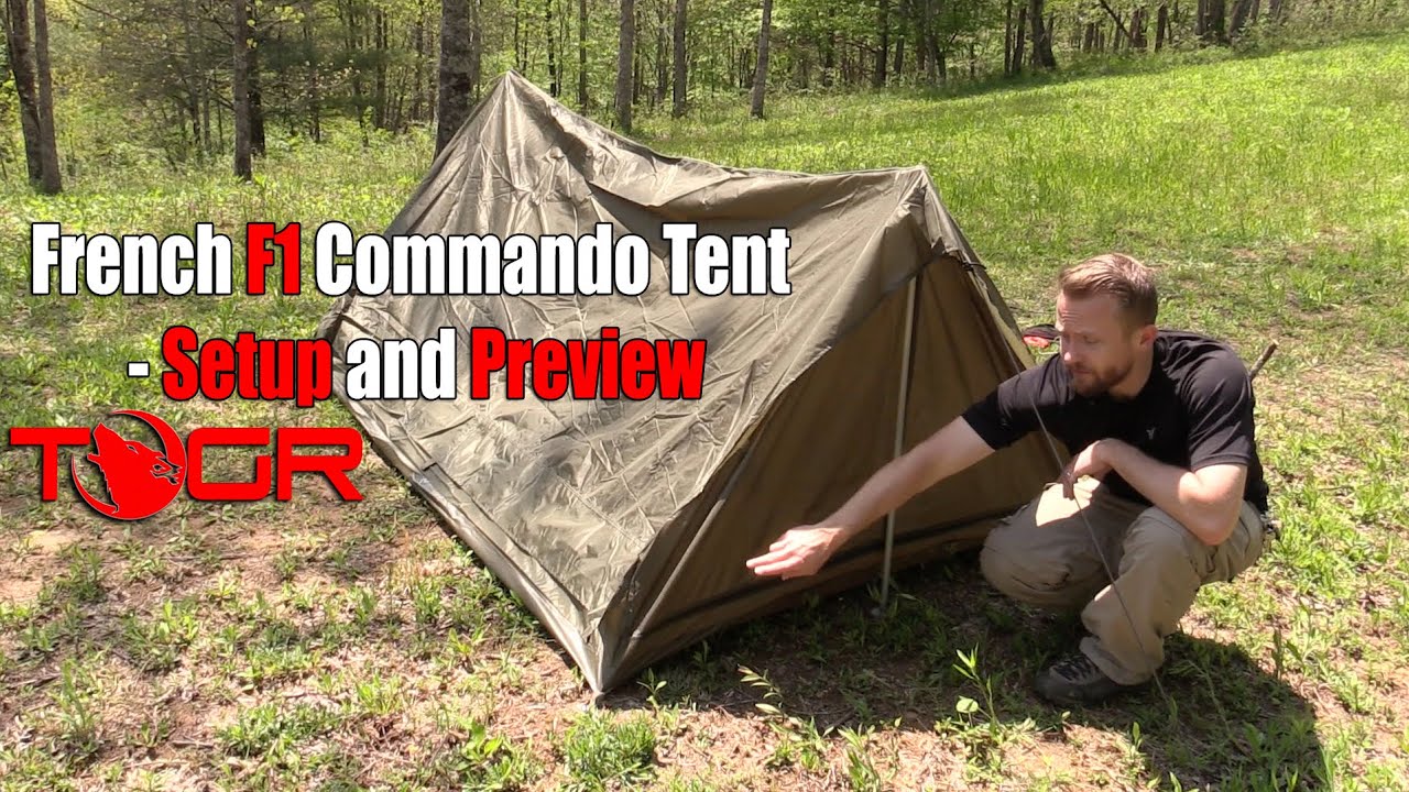 Inexpensive Military Shelter - French F1 Commando Tent - Setup and Preview