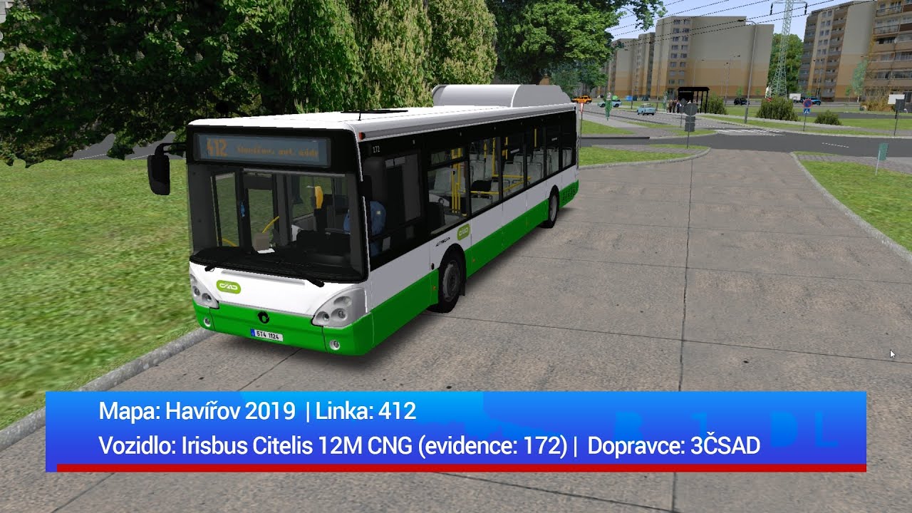 OMSI 2 | Havířov 2019 | Irisbus Citelis 12M CNG  (Evidence: 172) | 3ČSAD | Linka 412