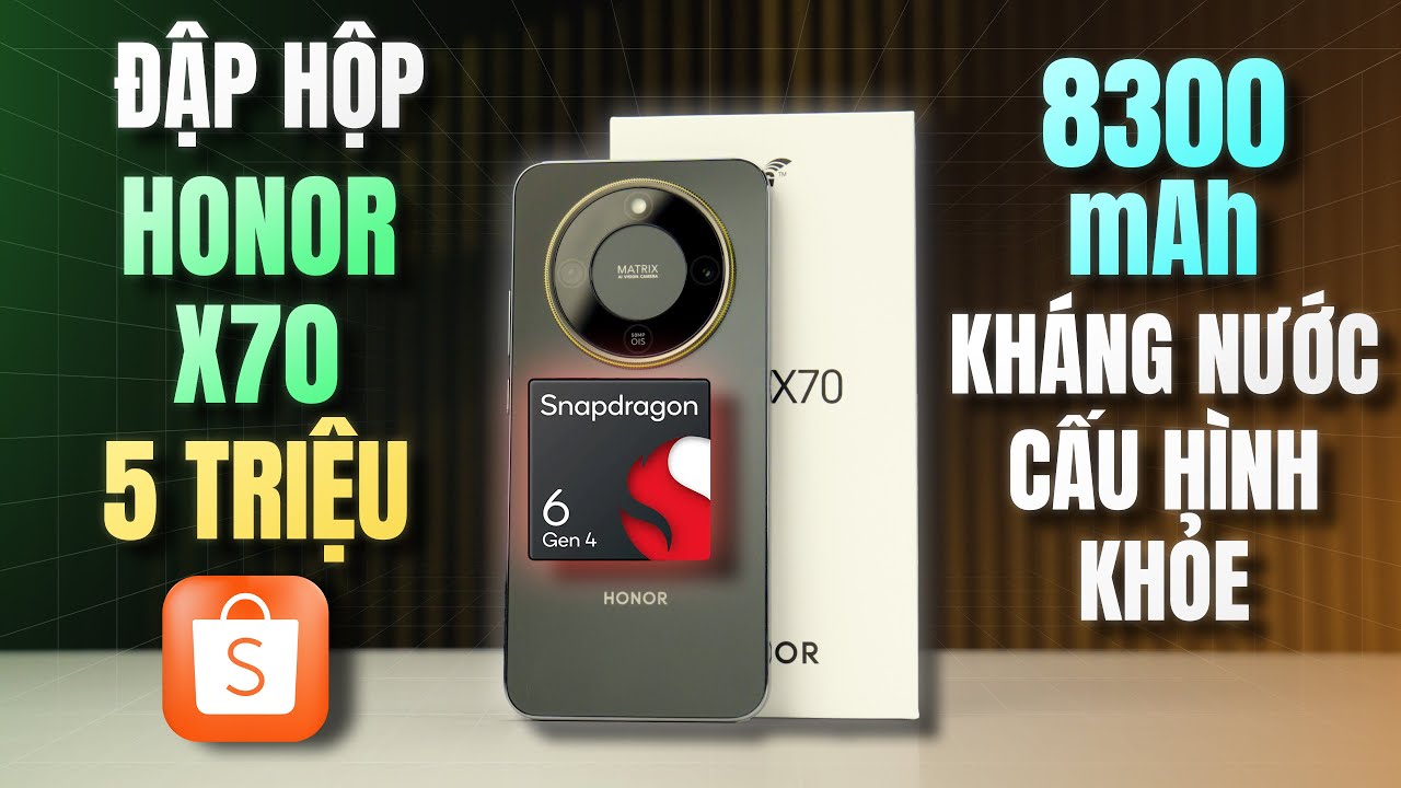 Đập Hộp Honor X70 Giá 5000K Shopee - Pin Siêu Trâu 8300mAh, Màn Đẹp, Cấu Hình Khoẻ Dùng Rất Ngon
