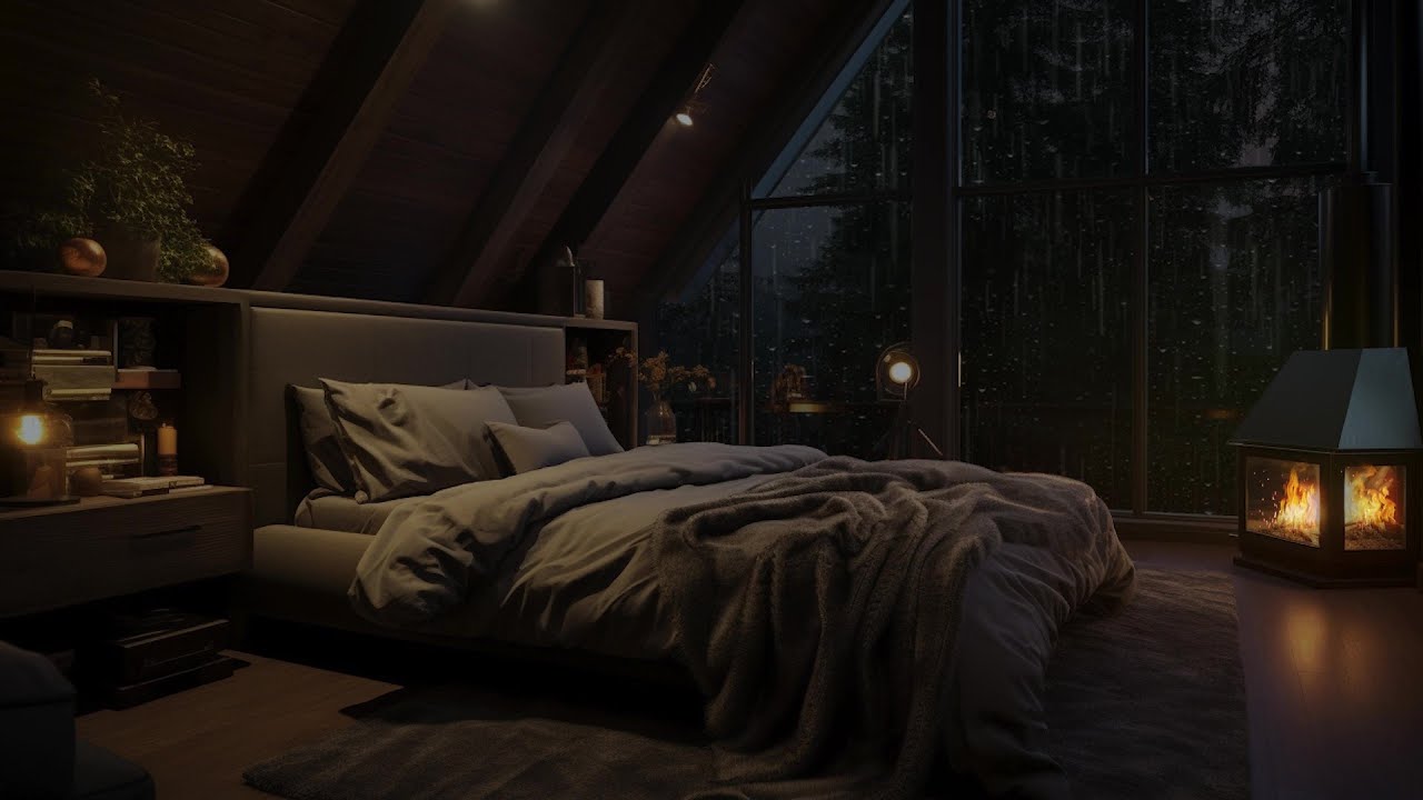 Restful atmosphere with Gentle Rain Sounds and Cozy Candles for Meditation and Relaxation | 3 hours
