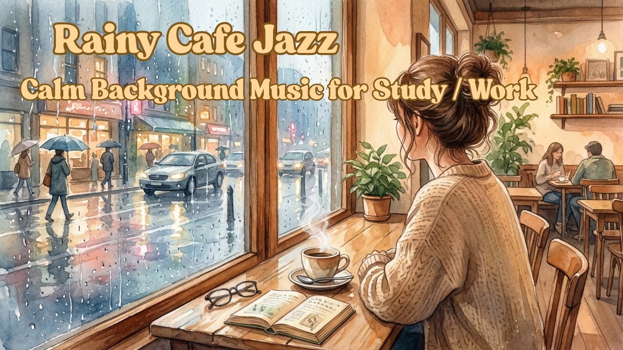 Rainy Cafe Jazz ☕ Calm Background Music for Study / Work