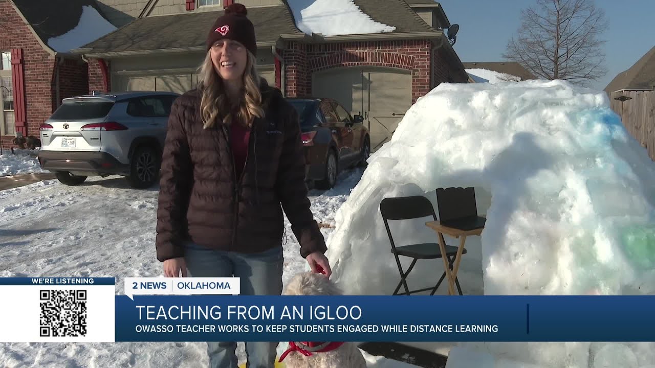 Owasso assistant principal holds class inside a homemade igloo