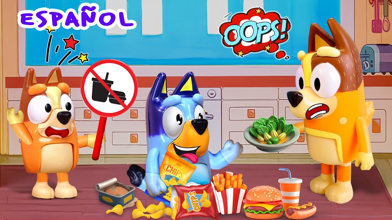 BLUEY Aprende a Elegir Comida Saludable 🍎 | Lecciones para Ni&ntilde;os | Juguetes de Bluey en Espa&ntilde;ol