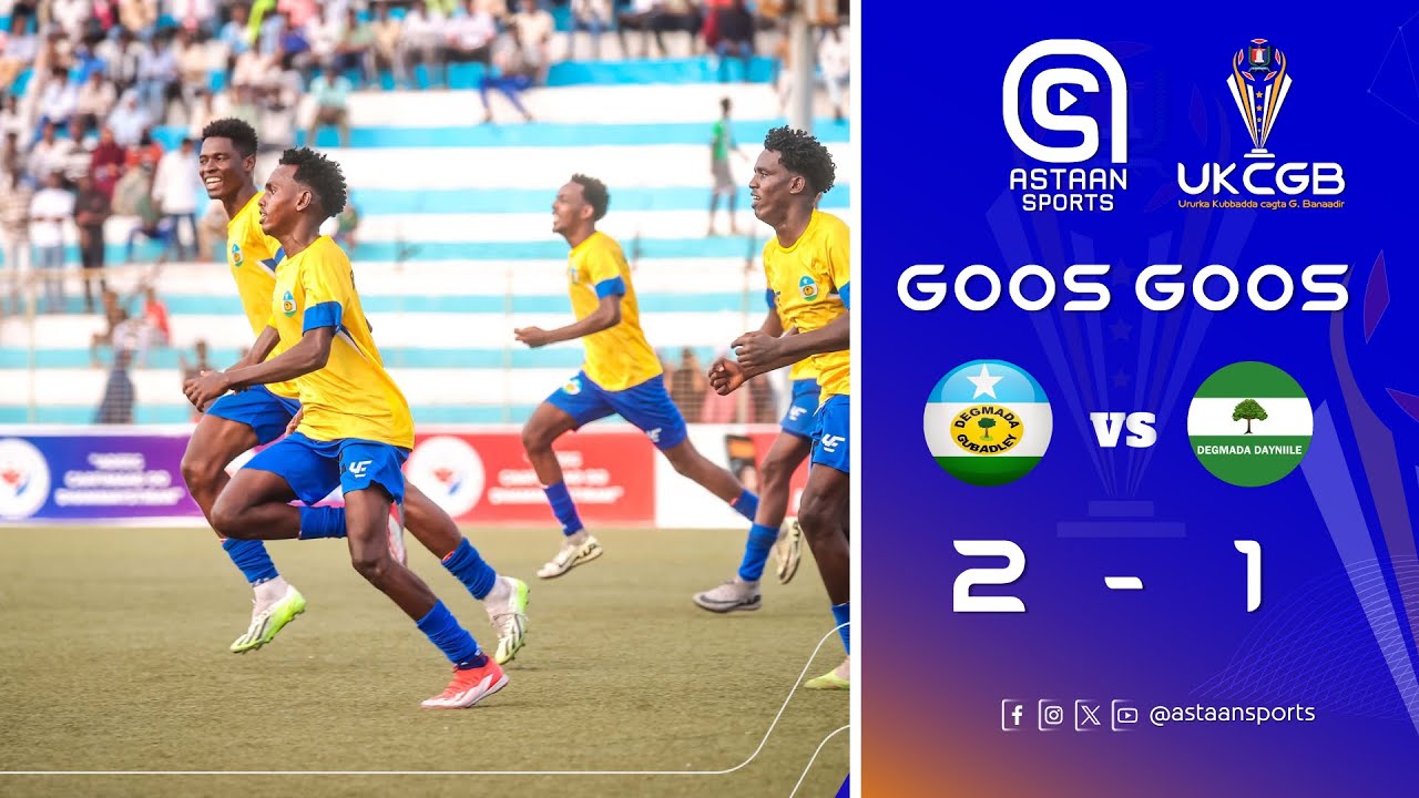 Goos:Goos:: Gubadley 2-1 Dayniile.Tartanka Kubbadda cagta degmooyinka G.Banaadir &D.Balcad.