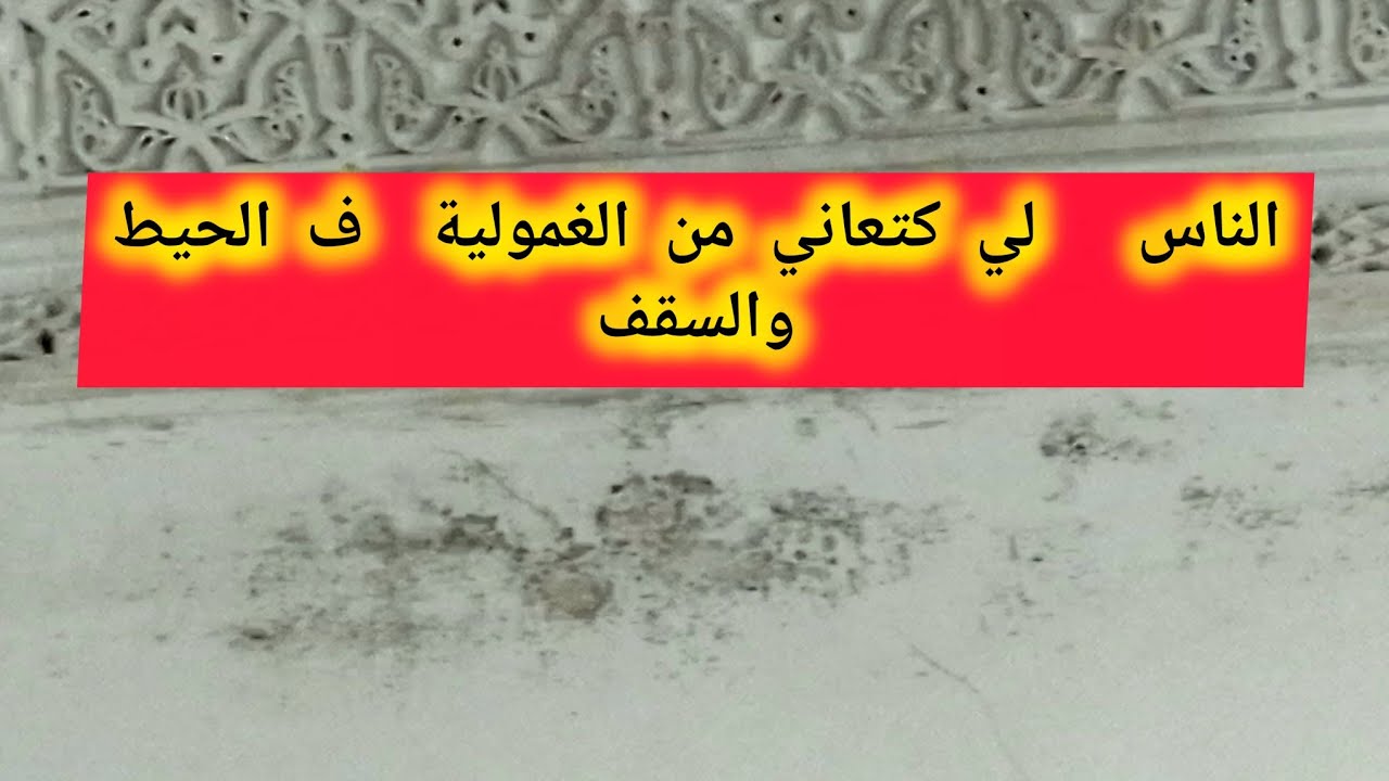 إزالة الغمولية من الحائط والأسقف بمكون بسيط موجود ف كل دار 
