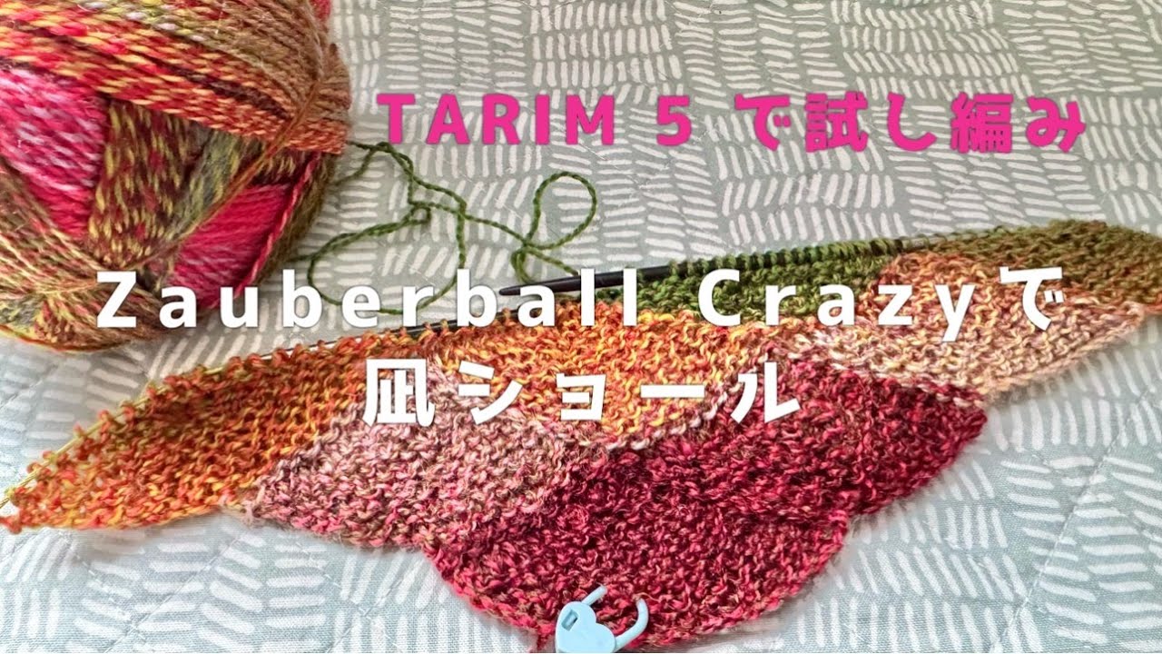 【凪ショール】TARIM5で試し編み/SCHOPPEL Zauberball Crazy