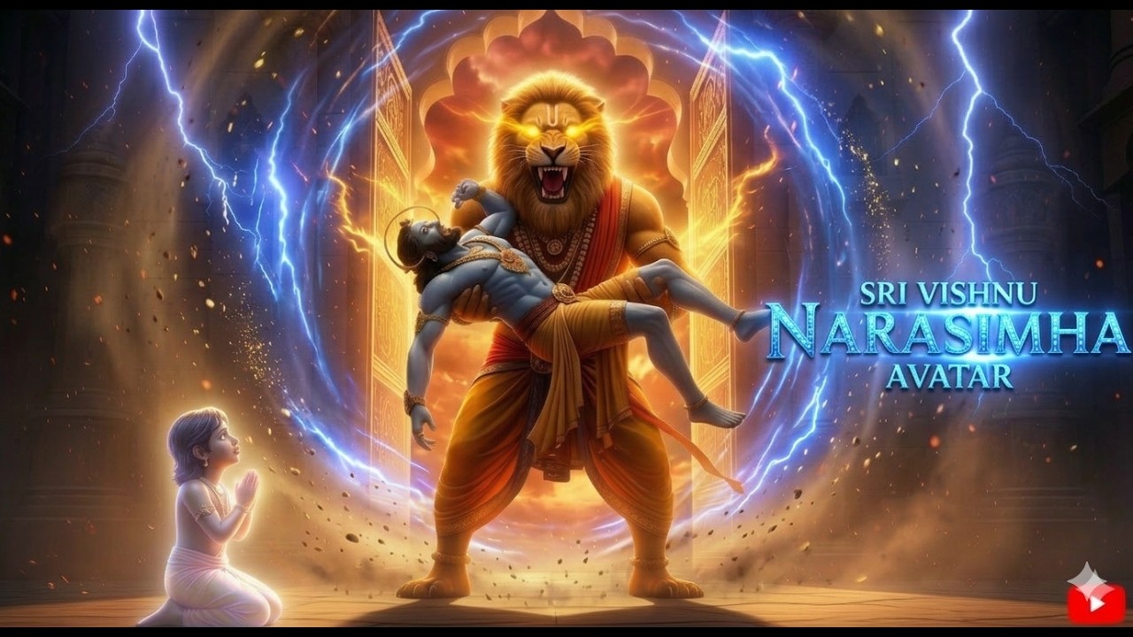 SRI VISHNU NARASIMHA AVATAR | श्री विष्णु नरसिंह अवतार | नरसिंह भगवान और भक्त प्रह्लाद की अमर कथा 🙏🦁