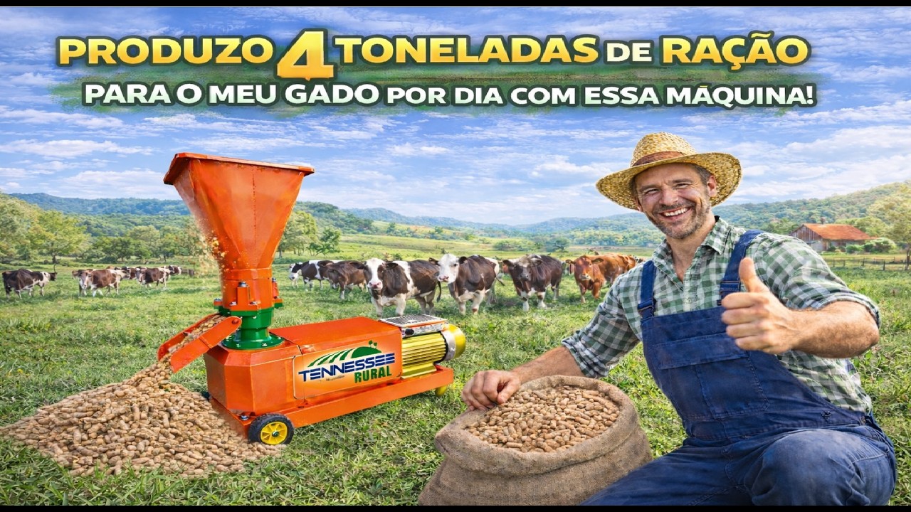 Ele Produz 4 toneledas por dia de ração com essa máquina Peletizadora da Tennessee Rural