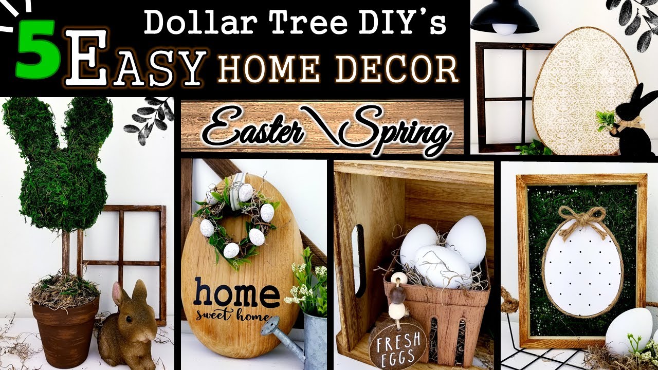 5 NEW EASY & QUICK DOLLAR TREE DIY's | NEUTRAL HOME DECOR IDEAS | Easter | Spring