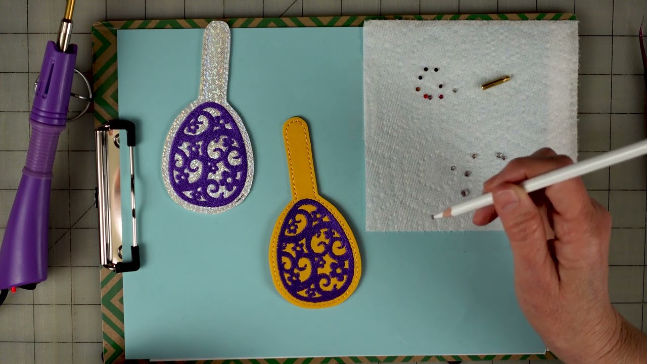 How to Apply Hot Fix Rhinestones to Embroidered Key Chain