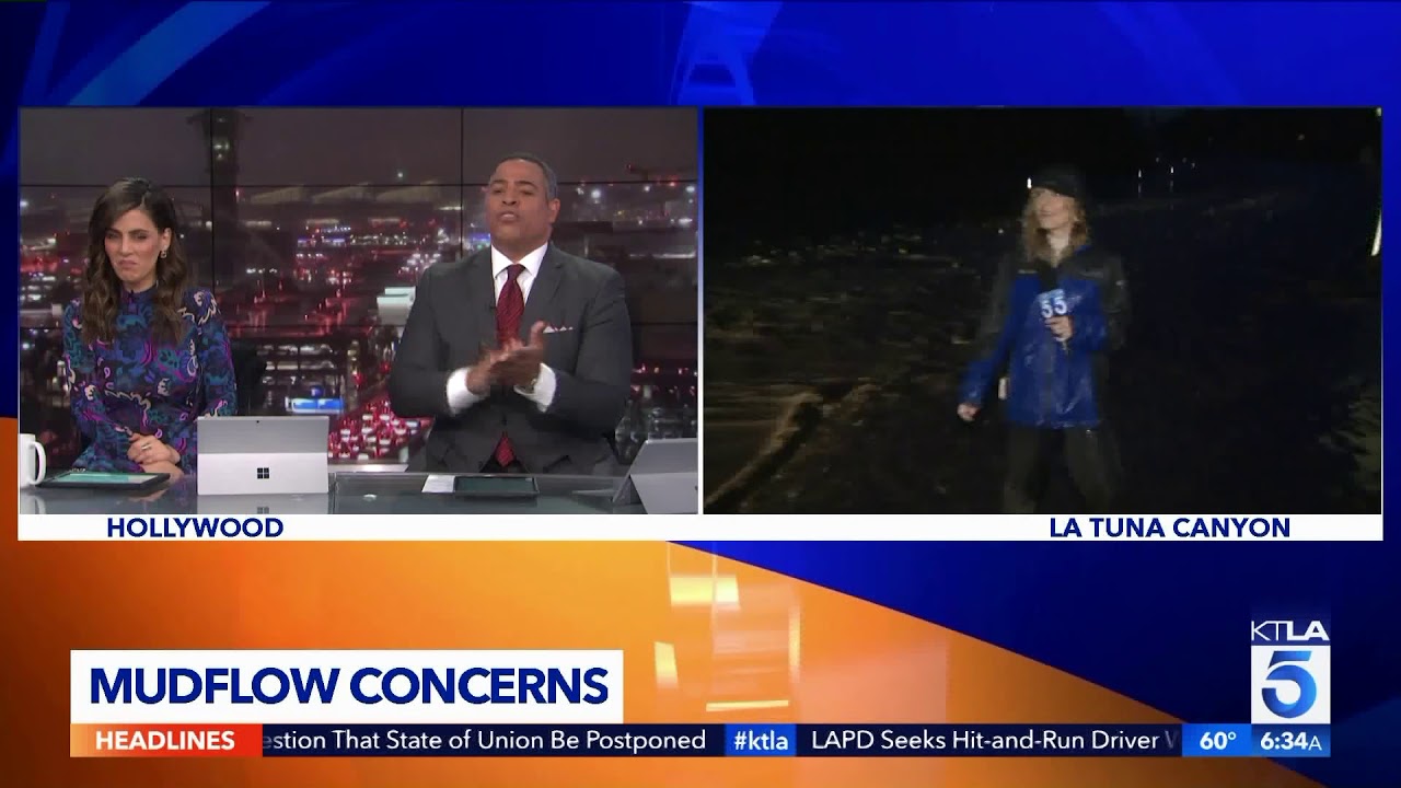 KTLA's Lauren Lyster gets soaked by cars