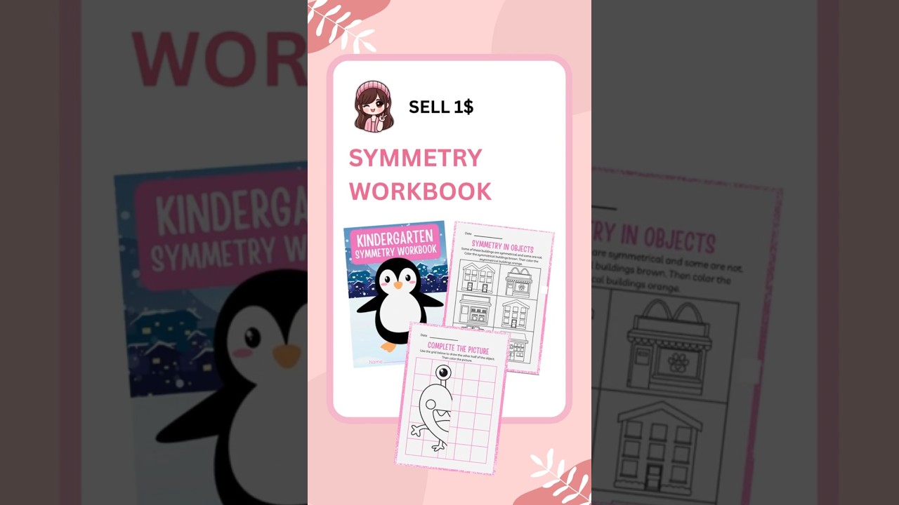 $1 Symmetry Workbook ✍️ Resell with PLR for Profit! 💰 #makemoneyonline #digitaldownloadbusiness