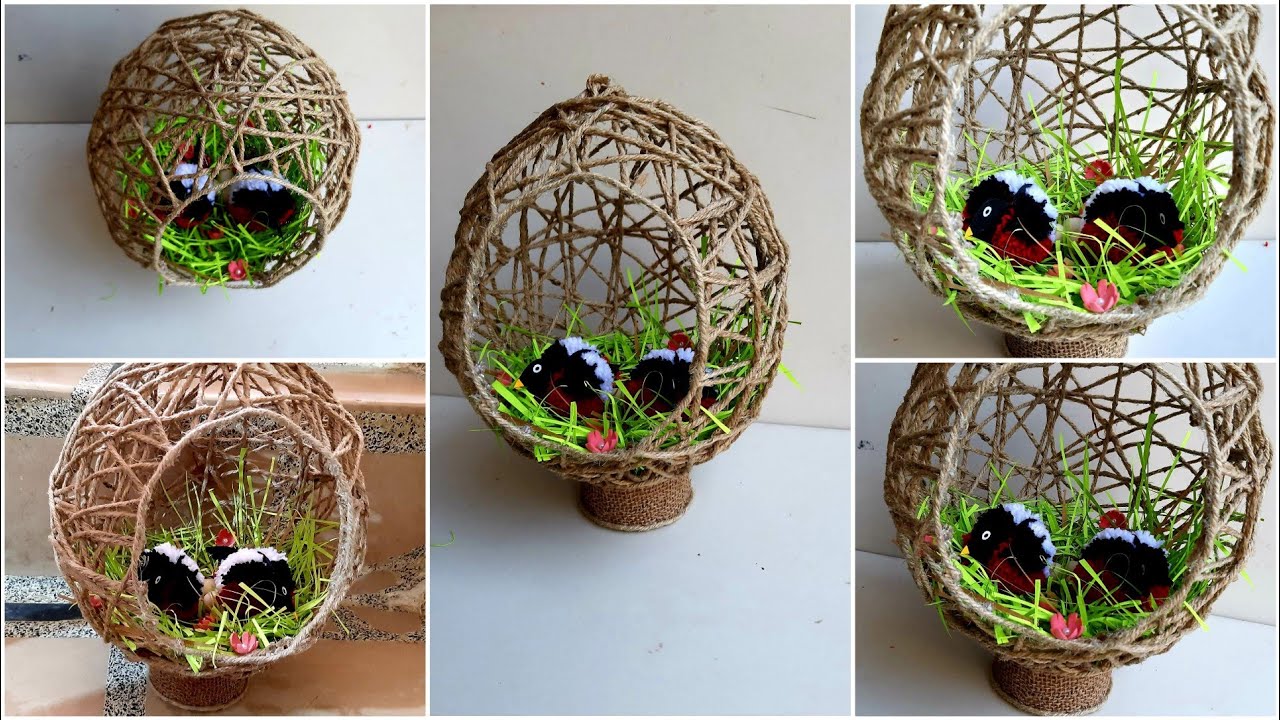 Jute Craft Idea for Home Decoration Idea | How to make Jute Nest | Easy DIY