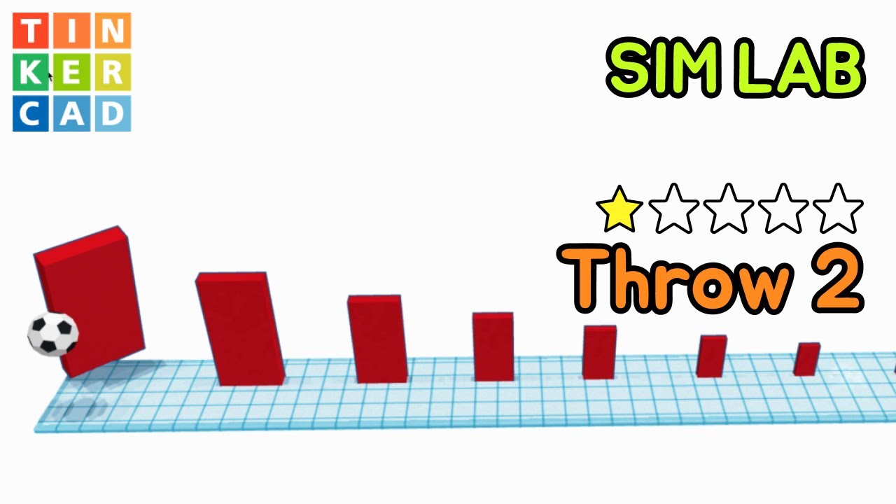 Throw Target Mission 2 - Level 1 Easy - Tinkercad 3D modeling Sim Lab lesson