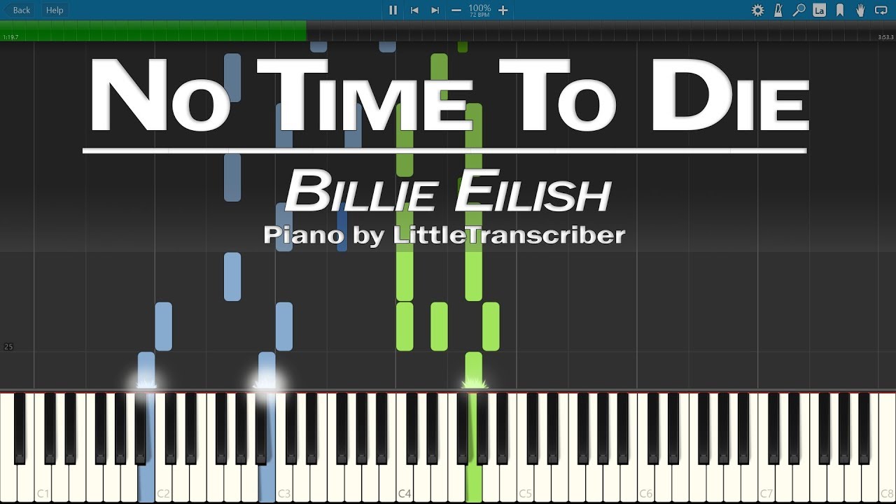 Billie Eilish - No Time To Die (Piano Cover) Synthesia Tutorial by LittleTranscriber
