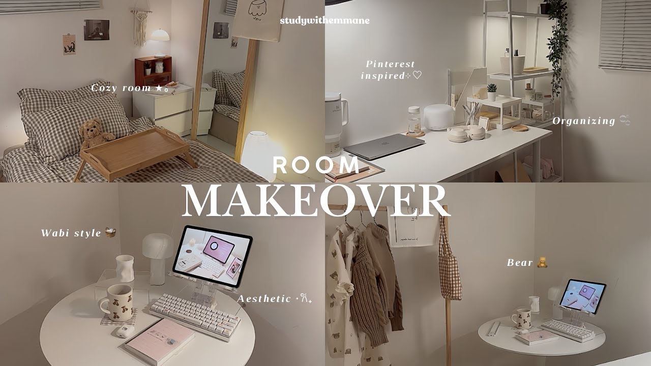 AESTHETIC ROOM MAKEOVER  2025 🧸🫧🧺 | Beige theme + Pinterest inspired, cleaning + organizing + tour