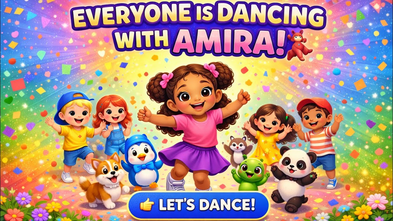 EVERYONE IS DANCING WITH AMIRA! 💃✨ Kids Dance Party Song
