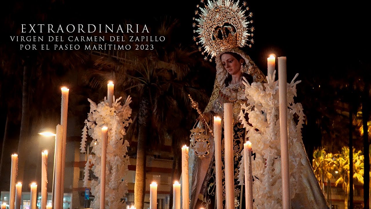 [4K] EXTRAORDINARIA - VIRGEN DEL CARMEN DEL ZAPILLO POR EL PASEO MARÍTIMO - ALMERÍA 2023